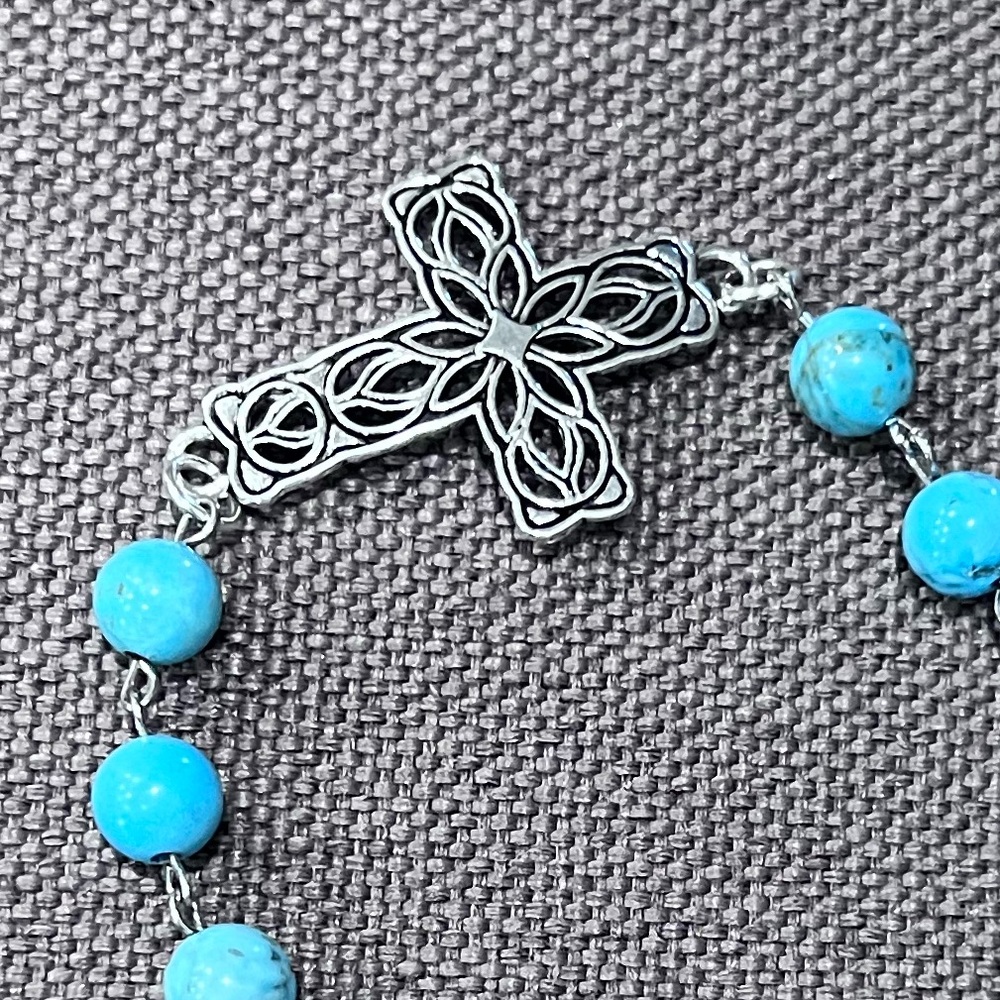 NWOT - Natural Stone Turquoise silver bracelet - Picture 2 of 5